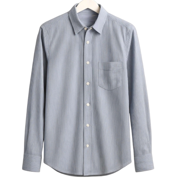J.CREW Boy's 10T Oxford Shirt Navy White Stripe Cotton Button-Up Pocket Preppy - Picture 1 of 13